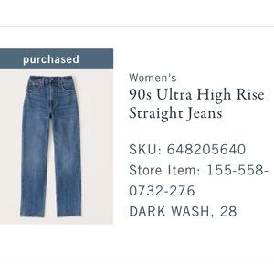 90s straight ultra high rise jeans